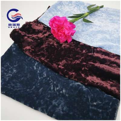 2019 Hot sale high quality 100% polyester Diamond  velvet fabric for garments